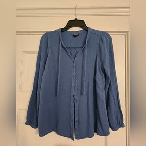 Torrid Button-Up Blue Blouse